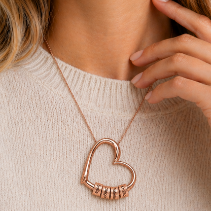 Collar de Corazón Personalizado con Nombres | Acero Inoxidable
