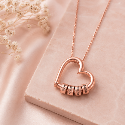 Collar de Corazón Personalizado con Nombres | Acero Inoxidable